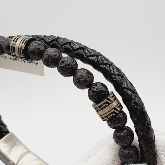 Beads & Leather Bracelets for men, MO112 - Picture 4 of 16